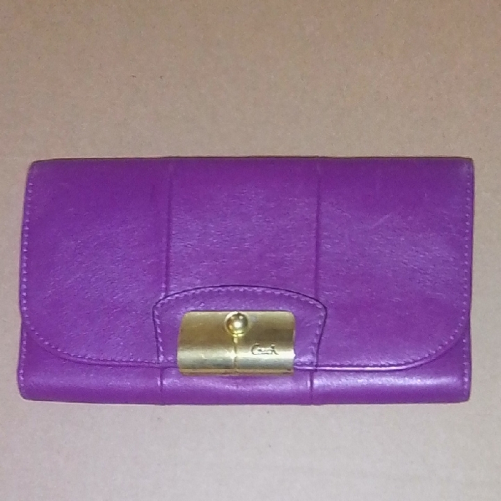 Coach Purple Leather Wallet